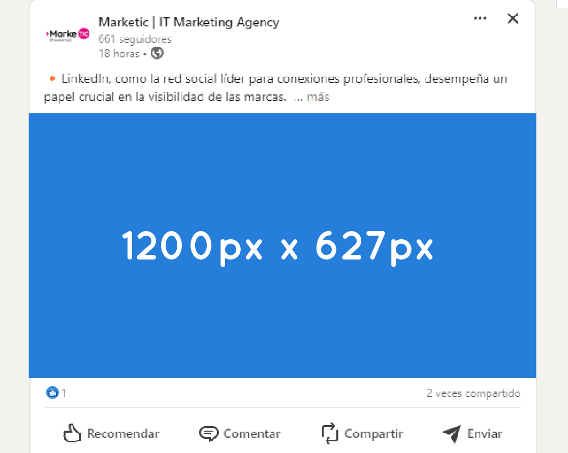 Medidas para un posteo en Linkedin 2024